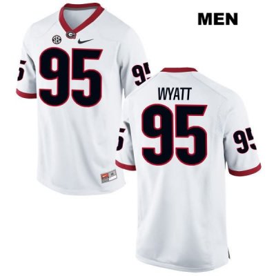 Men's Georgia Bulldogs NCAA #95 Devonte Wyatt Nike Stitched White Authentic College Football Jersey OXL8654PT
